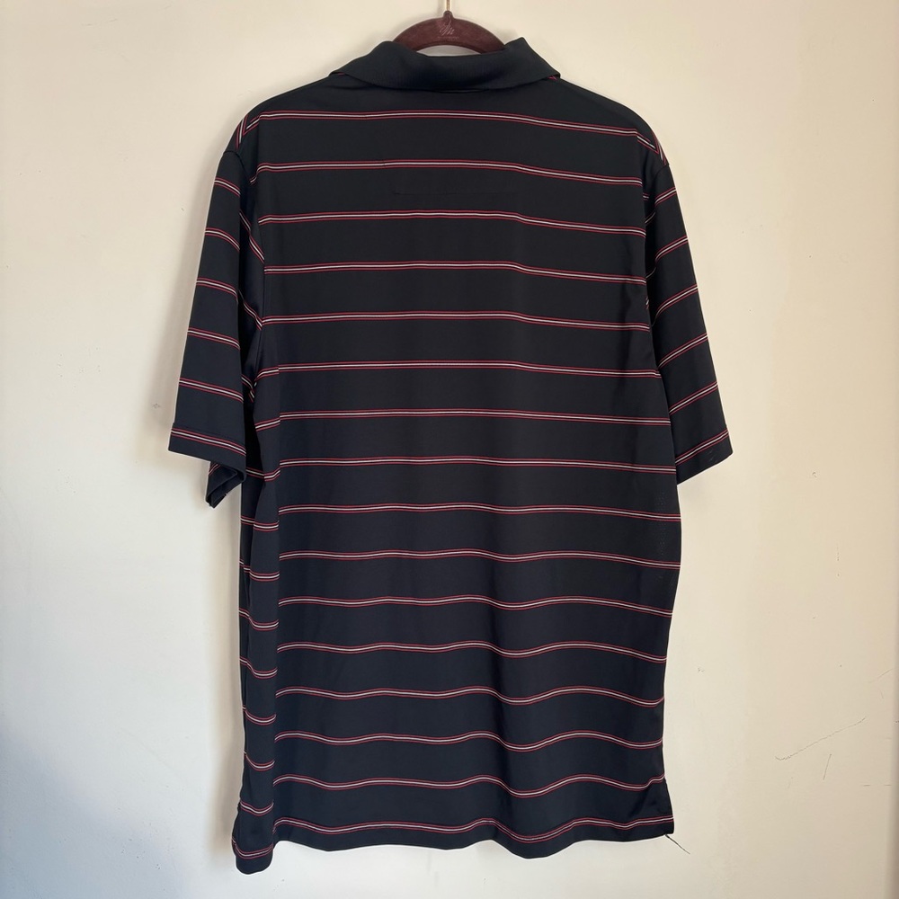 Antigua Atlanta United FC Men's Polo Shirt in Black with Red Stripes - Picture 5 of 5